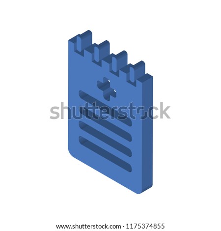 Notepad isometric left top view 3D icon