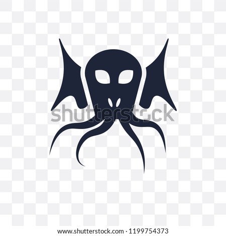 Cthulhu transparent icon. Cthulhu symbol design from Fairy tale collection. Simple element vector illustration on transparent background. Imagine de stoc © 