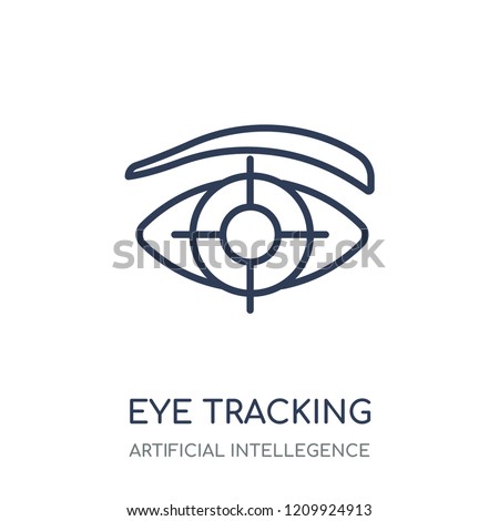 Eye tracking icon. Eye tracking linear symbol design from Artificial Intellegence collection.