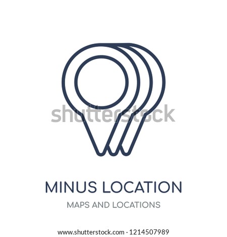 Minus Location icon. Minus Location linear symbol design from Maps and locations collection. Simple outline element vector illustration on white background.