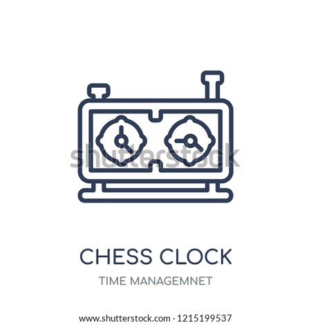 Chess clock icon. Chess clock linear symbol design from Time managemnet collection.