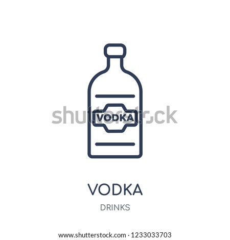 Vodka icon. Vodka linear symbol design from drinks collection. Simple outline element vector illustration on white background