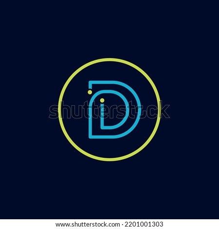 Circle IT logo letter D tech software digital logo