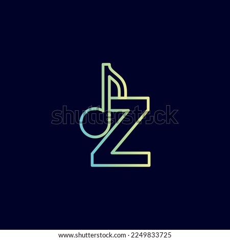 music note logo design brand letter Z