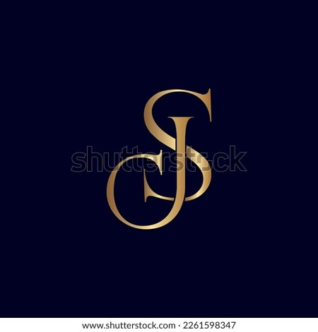 ELEGANT ROYAL AMAZING GOLD WOMEN BEAUTY LOGO LETTER JS