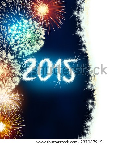 colorful impressive fireworks happy new year celebration
