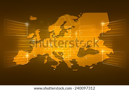 Europe Map World map News Communication logistics yellow