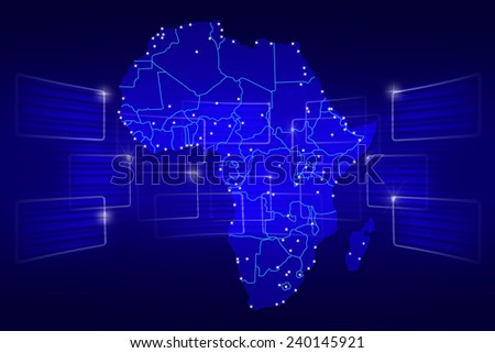 Africa Map World map News Communication delivery blue