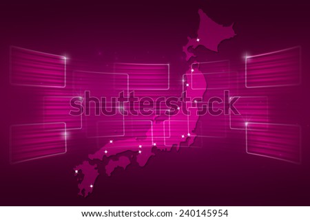 Japan Map World map News Communication delivery pink