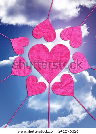 heart hearts love valentines day sky blue clouds marriage