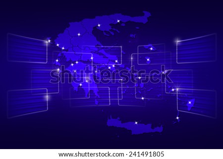 Greece Map World map News Communication delivery blue