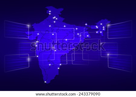 India Map World map News Communication delivery blue
