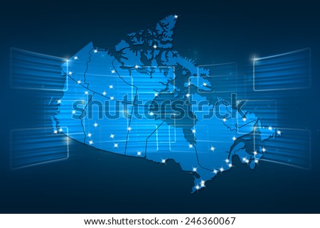 Canada Map World map News Communication delivery blue