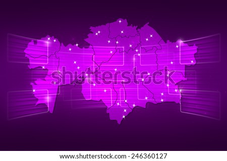 Kazakhstan Map World map News Communication delivery purple