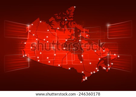 Canada Map World map News Communication delivery red