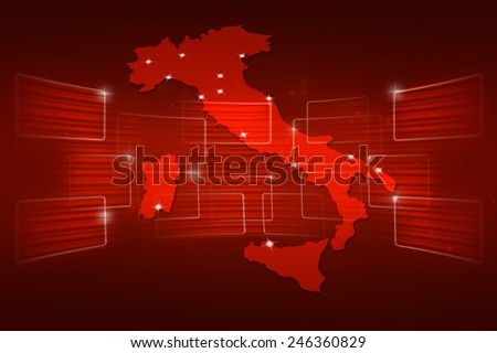 Italy Map World map News Communication delivery red