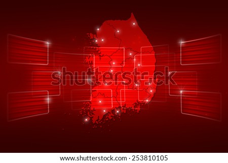 South Korea Map World map News Communication delivery red