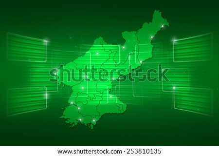 North Korea Map World map News Communication delivery green