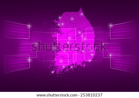 South Korea Map World map News Communication delivery pink