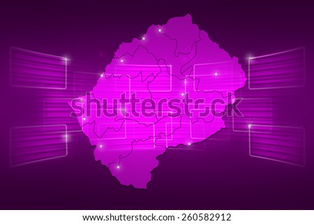 Lesotho Map World map News Communication delivery purple