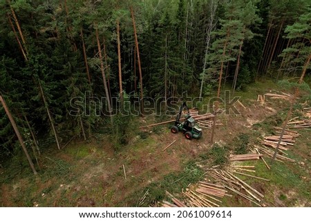 Similar – Image, Stock Photo timber harvest