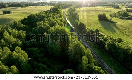 Similar – Image, Stock Photo Aerial view of railway viaduct on the Tatra hills in Slovakia