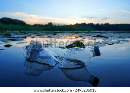 Similar – Foto Bild Plastikflasche auf dem Strandsand.