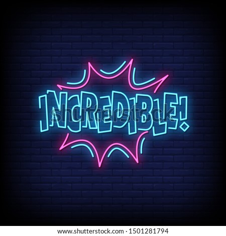 Incredible neon signs style text vector