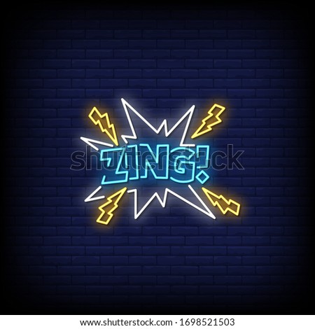 Zing Neon Signs Style Text Vector