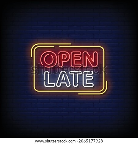 Open Late Neon Signs Style Text Vector Сток-фото © 