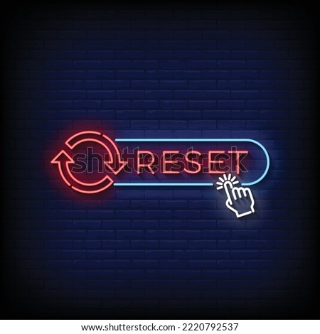 Neon Sign reset with brick wall background vector