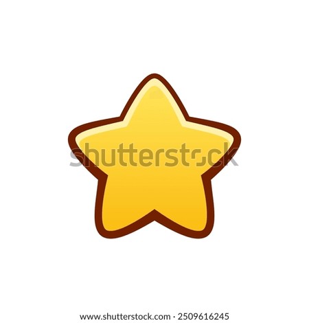 Isolated flat 3d star icon for game, interface, sticker, app. The sign in a cartoon style for match 3, arcade, rpg. The score sprite for craft element in hyper casual mobile game