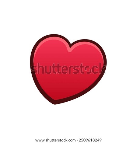 Isolated flat 3d heart icon for game, interface, sticker, app. The sign in a cartoon style for match 3, arcade, rpg. The health sprite for craft element in hyper casual mobile game