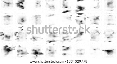 Grunge halftone black and white dotted texture background. Spotted vector abstract overlay. Textured vintage backdrop. Monochrome pattern for web design, covers, photo overlay, posters.