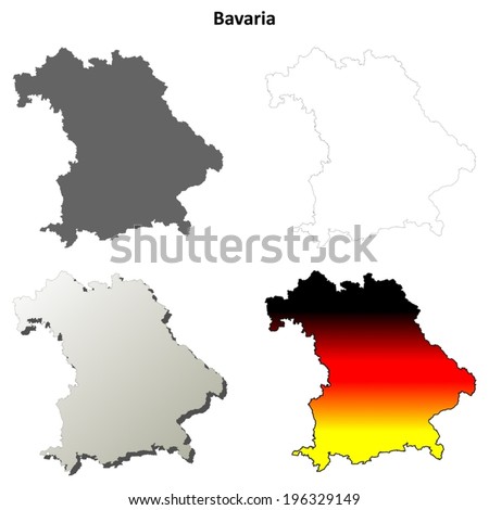 Bavaria outline map set - vector version