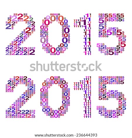 Purple Colorful 2015 Happy New Year Vector Design - 236644393