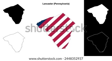 Lancaster County (Pennsylvania) outline map set