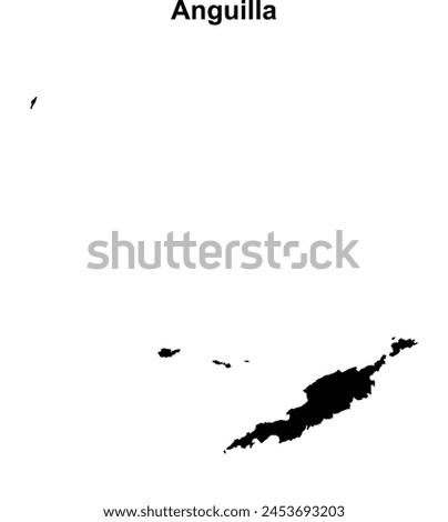 Anguilla blank outline vector map