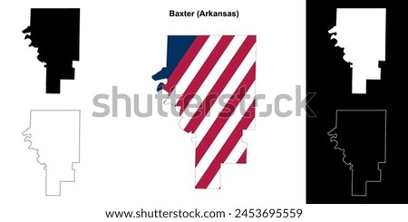 Baxter County (Arkansas) outline map set