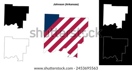 Johnson County (Arkansas) outline map set