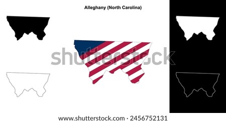 Alleghany County (North Carolina) outline map set