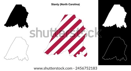 Stanly County (North Carolina) outline map set
