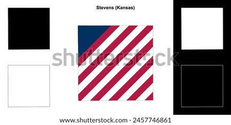 Stevens County (Kansas) outline map set