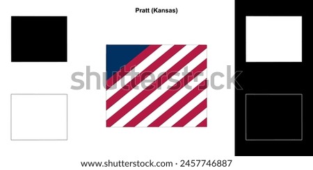Pratt County (Kansas) outline map set