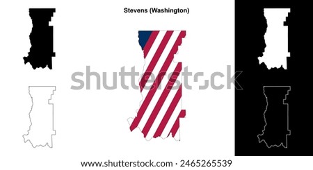 Stevens County (Washington) outline map set