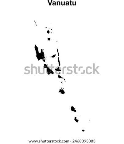 Vanuatu blank outline map design