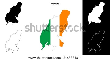 Wexford county outline map set