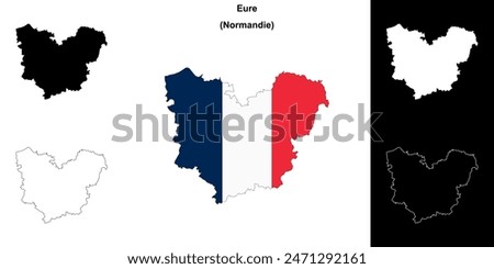 Eure department outline map set