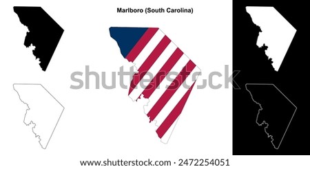 Marlboro County (South Carolina) outline map set