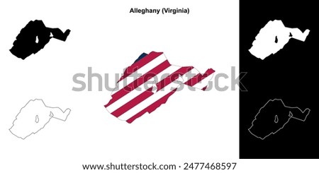 Alleghany County (Virginia) outline map set